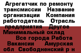 Агрегатчик по ремонту трансмиссии › Название организации ­ Компания-работодатель › Отрасль предприятия ­ Другое › Минимальный оклад ­ 50 000 - Все города Работа » Вакансии   . Амурская обл.,Свободненский р-н